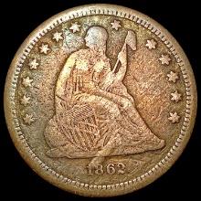 1862-S Seated Liberty Quarter NICELY CIRCULATED