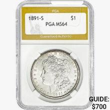 1891-S Morgan Silver Dollar PGA MS64