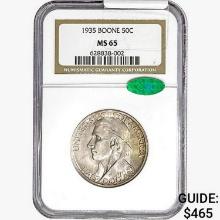 1935 CAC Boone Half Dollar NGC MS65