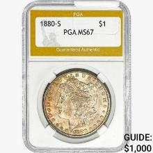 1880-S Morgan Silver Dollar PGA MS67