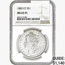 1883-CC Morgan Silver Dollar NGC MS63 PL