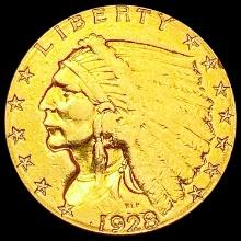 1928 $2.50 Gold Quarter Eagle NEARLY UNCIRCULATED