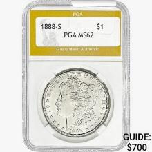 1888-S Morgan Silver Dollar PGA MS62