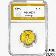 2005 1/4oz $10 AGE PGA MS70