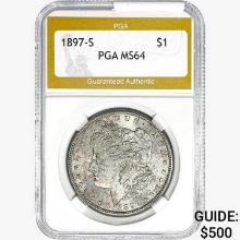 1897-S Morgan Silver Dollar PGA MS64