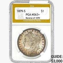 1879-S REV78 Morgan Silver Dollar PGA MS63+