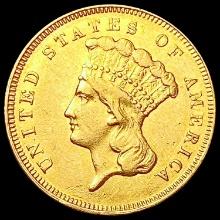 1878 $3 Gold Piece CLOSELY UNCIRCULATED