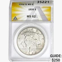 1926 Silver Peace Dollar ANACS MS62