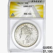 1886-S Morgan Silver Dollar ANACS MS61