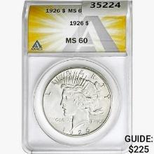 1926 Silver Peace Dollar ANACS MS60