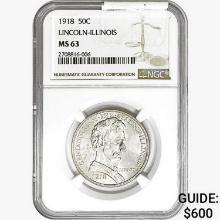 1918 Illinois Half Dollar NGC MS63