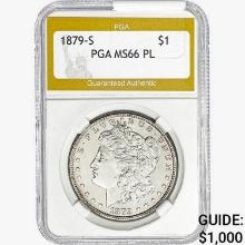 1879-S Morgan Silver Dollar PGA MS66 PL