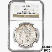 1882-CC Morgan Silver Dollar NGC MS63