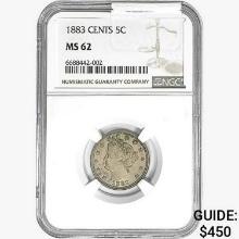 1883 Liberty Victory Nickel NGC MS62 Cents