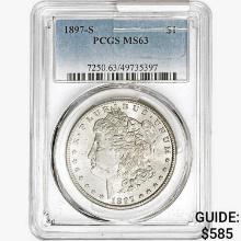 1897-S Morgan Silver Dollar PCGS MS63