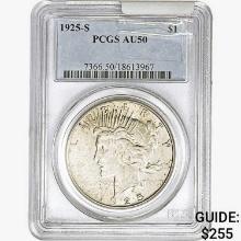 1925-S Silver Peace Dollar PCGS AU50