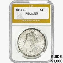 1884-CC Morgan Silver Dollar PGA MS65