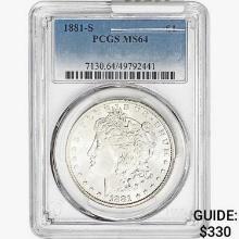 1881-S Morgan Silver Dollar PCGS MS64