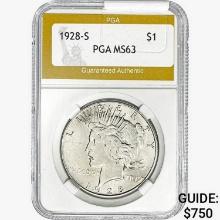 1928-S Silver Peace Dollar PGA MS63