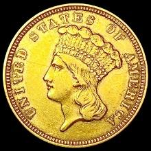 1854 $3 Gold Piece CLOSELY UNCIRCULATED