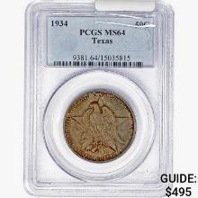 1934 Texas Half Dollar PCGS MS64