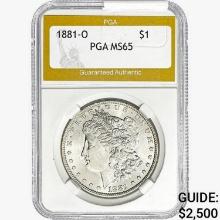 1881-O Morgan Silver Dollar PGA MS65