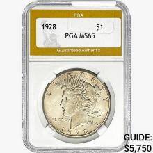 1928 Silver Peace Dollar PGA MS65