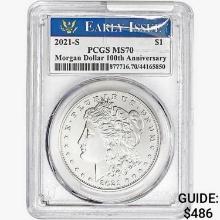 2021-S Morgan Silver Dollar PCGS MS70 100th Anniv.