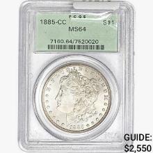 1885-CC Morgan Silver Dollar PCGS MS64