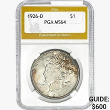 1926-D Silver Peace Dollar PGA MS64