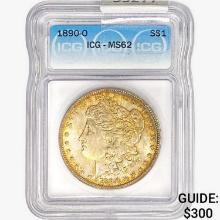 1890-O Morgan Silver Dollar ICG MS62