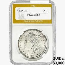 1881-CC Morgan Silver Dollar PGA MS66