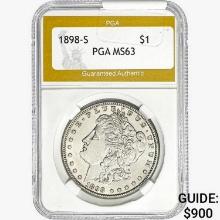 1898-S Morgan Silver Dollar PGA MS63