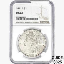 1881-S Morgan Silver Dollar NGC MS66