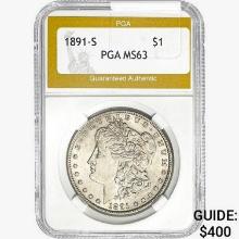 1891-S Morgan Silver Dollar PGA MS63