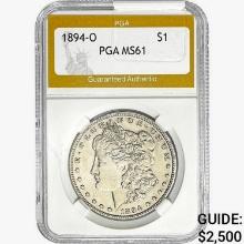 1894-O Morgan Silver Dollar PGA MS61