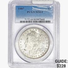 1887 Morgan Silver Dollar PCGS MS64