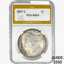 1897-S Morgan Silver Dollar PGA MS64