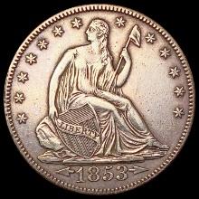 1853 Arrows and Rays Seated Liberty Half Dollar CLOSELY UNCIRCULATED