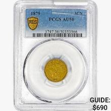 1879 Nickel Three Cent PCGS AU50