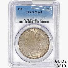 1887 Morgan Silver Dollar PCGS MS64