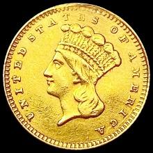 1857 Ty3 Rare Gold Dollar CLOSELY UNCIRCULATED