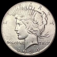 1934 Silver Peace Dollar CHOICE AU