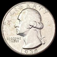 1935-S Washington Silver Quarter CHOICE AU