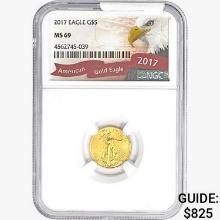 2017 1/10oz $5 AGE NGC MS69