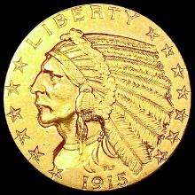 1915 $5 Gold Half Eagle CLOSELY UNCIRCULATED