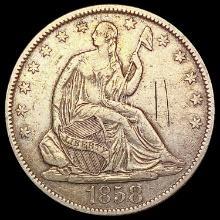 1858-O Seated Liberty Half Dollar LIGHTLY CIRCULATED