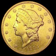 1905-S $20 Gold Double Eagle CLOSELY UNCIRCULATED