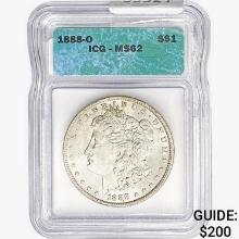 1888-O Morgan Silver Dollar ICG MS62