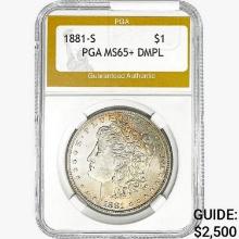 1881-S Morgan Silver Dollar PGA MS65+ DMPL